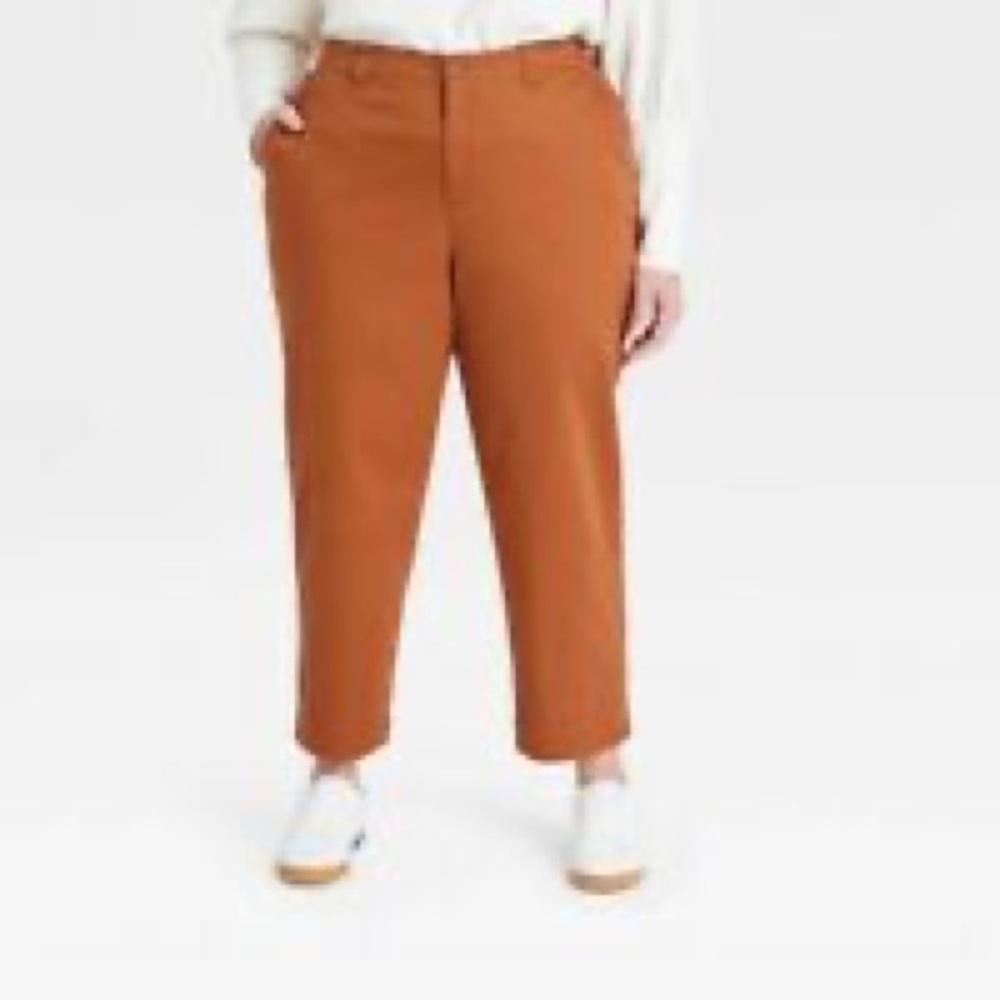high rise straight ankle pants